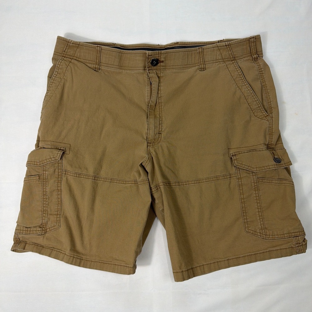 Lee Extreme Motion Cargo Shorts Mens‎ 42 Stretch Cotton Blend Khaki Tan Brown